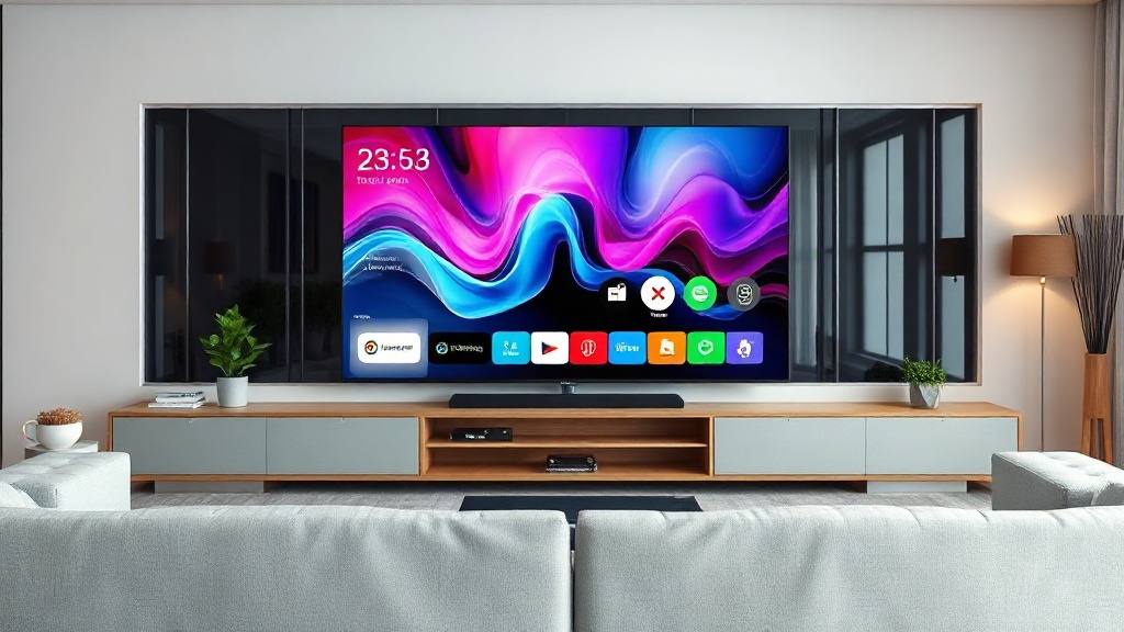 Smart TV im Wohnzimmer mit IPTV App